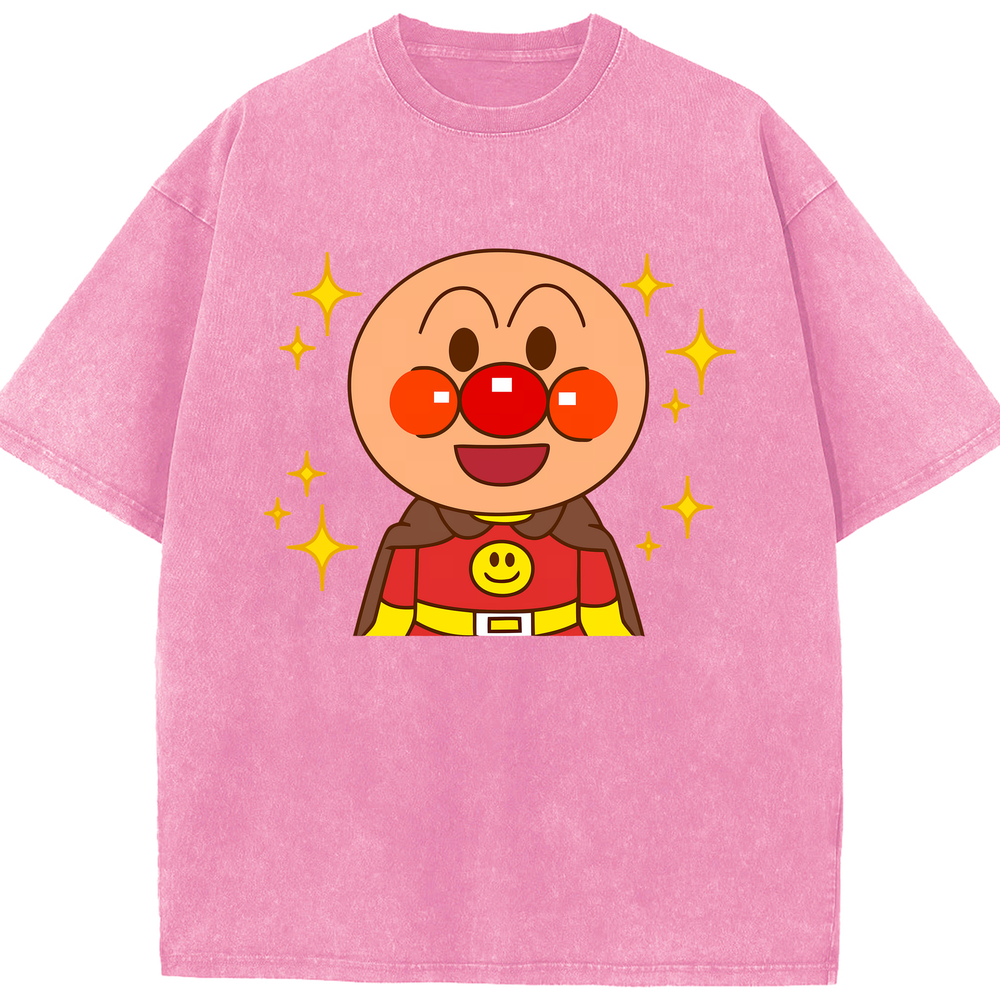 （画像用） アンパンマン Anpanman 綿100% ヴィンテージ風 半袖Tシャツ（フロントプリント）